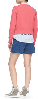 Marc by Marc Jacobs Iris Crewneck Sweater, Candy Stripe Shirting Button-Down & Classic Cotton Pleated Shorts