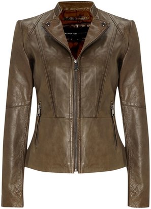House of Fraser Marc NY Leather jacket with open collar
