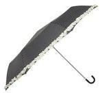 Dorothy Perkins Womens Black and White Spotted Frill Umbrella- Black