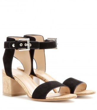 Gianvito Rossi Suede And Cork Sandals