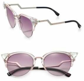 Fendi Edged Zig-Zag Optyl Cat's-Eye Sunglasses