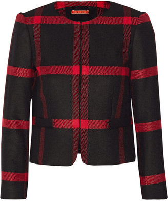 Alice + Olivia Kidman checked wool and cashmere-blend jacket