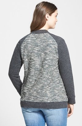 Lucky Brand Colorblock Sweater Knit Bomber Jacket (Plus Size)