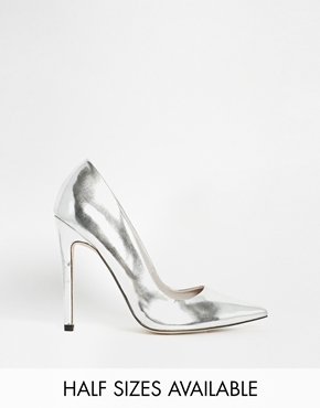 ASOS PREMIERE Pointed High Heels - Silver