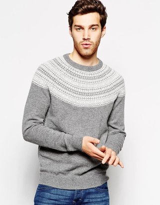 Esprit Lambswool Knitted Jumper With Fair Isle