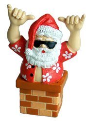 K&C Santa in a Chimney Ornament 3"