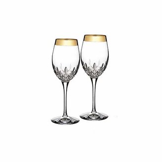 Waterford Lismore essence gold crystal set of 2 white wine