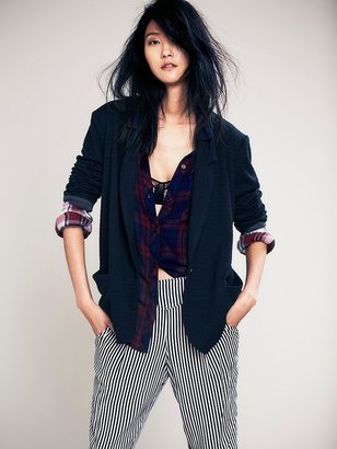 Free People Houndstooth Knit Slouchy Jacket