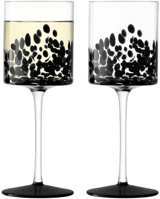 LSA International Devoré Wine Glass - Set of 2 - Black