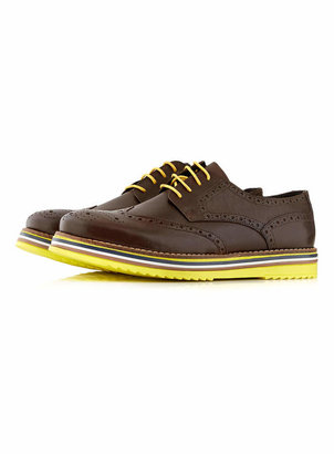 Topman Bertie Leather Contrasting Sole Lace Up Brogues*