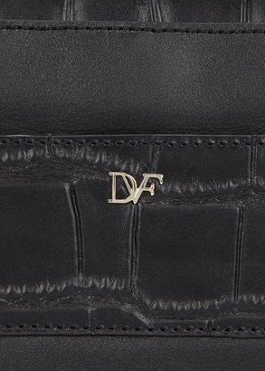Diane von Furstenberg Womens Clutches 440 Large Black Leather Envelope Clutch