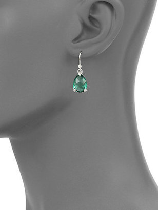Judith Ripka La Petite Green Quartz & Sterling Silver Pear Drop Earrings