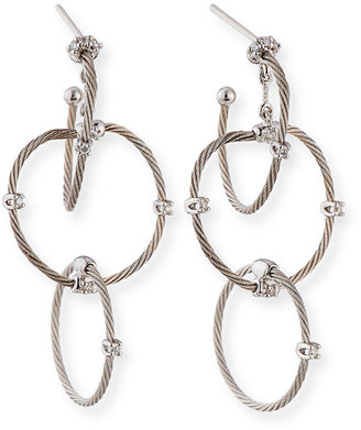 Paul Morelli 18k White Gold Diamond Link Earrings, 41mm