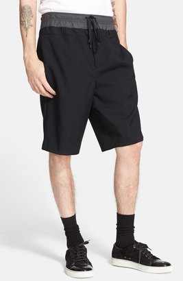 Public School Double Waistband Twill Suiting Shorts