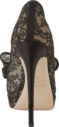 Valentino Couture Bow" Lace Pumps-Black