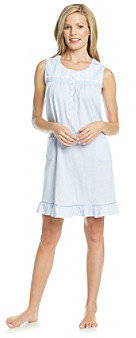 Aria® Knit Short Sleeveless Gown - Blue / White Stripe