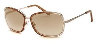 Calvin Klein Women's Square Transparent-Brown-Gold Sunglasses