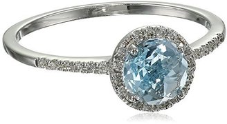 Suzanne Kalan The Classics" 6mm Round Blue Topaz Ring, Size 6