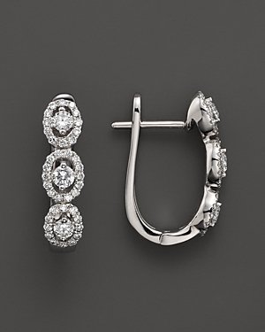 Bloomingdale's Diamond 3 Stone Earrings in 14K White Gold, .70 ct. t.w.