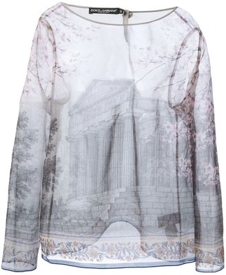 Dolce & Gabbana Greek temple print blouse