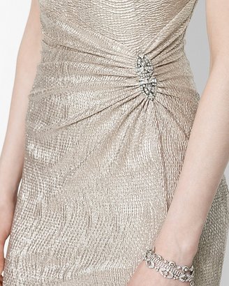 Lauren Ralph Lauren Petites Gown - Cowlneck Cap Sleeve Metallic Knit