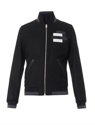 Balenciaga Domino-appliqué wool bomber jacket
