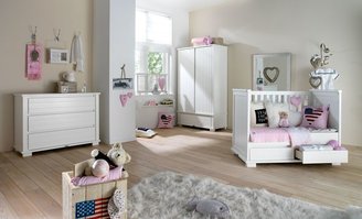 House of Fraser Kidsmill Malmo Pure White Cot bed with Drawers