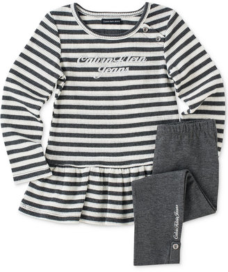 Calvin Klein Little Girls' 2-Piece Striped Tunic & Leggings Set