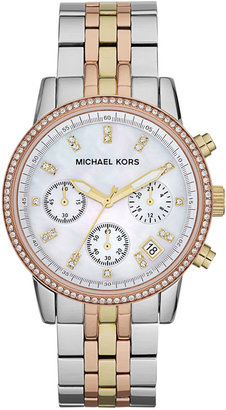 Michael Kors Ritz Chronograph Watch, Light Tricolor