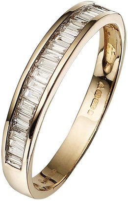 Love DIAMOND 9 Carat Yellow Gold 30 Point Diamond Baguette Stone Eternity Ring