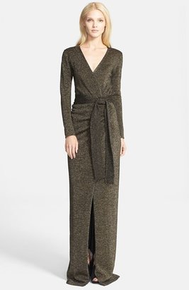 Diane von Furstenberg 'Emma' Metallic Knit Wrap Dress