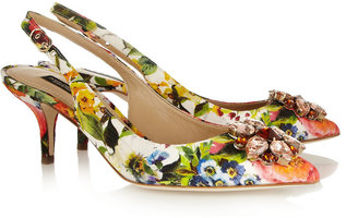 Dolce & Gabbana Embellished floral-brocade pumps