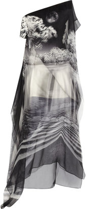 Mary Katrantzou Waterfall printed silk-twill and silk-organza dress