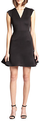 Rebecca Taylor Lace-Paneled Fit-and-Flare Dress