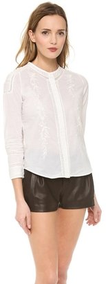 Pam & Gela Bracelet Sleeve Button Blouse