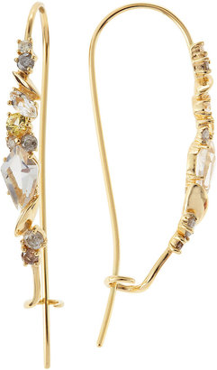 Alexis Bittar Fine 18k Golden Ice Diamond Hook Earrings
