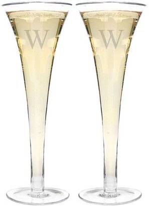 Cathy's Concepts 'Wedding' Personalized Trumpet Toasting Flutes (Set of 2)