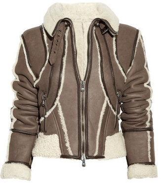 Antonio Berardi Leather-paneled shearling jacket