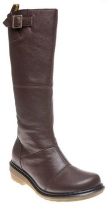 Dr. Martens New Womens Brown Moll Viola Leather Boots Knee-High Zip