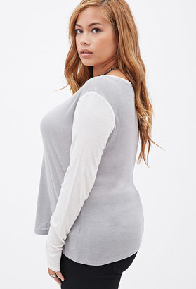 Forever 21 FOREVER 21+ Plus Size Colorblocked Knit Top