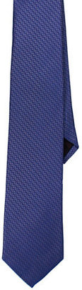 Black Brown 1826 Textured solid tie-BLUE-One Size