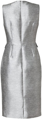 Prabal Gurung Silk-Cotton Darted Sheath Dress in Heather Grey