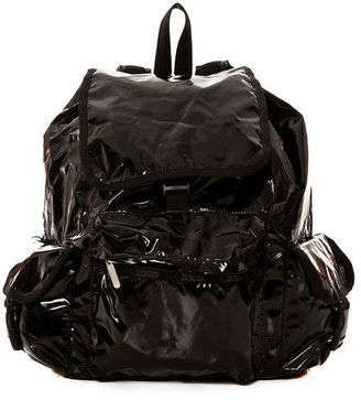 Le Sport Sac The Black Patent Voyager Backpack