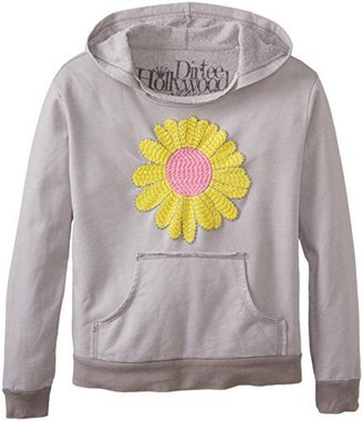 Dirtee Hollywood Big Girls' Daisy Flower Embroidered Fleece Hoodie