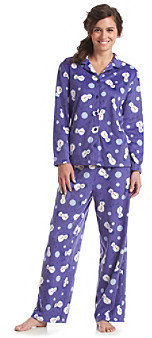 Karen Neuburger KN Fleece Pajama Set - Periwinkle Snowman