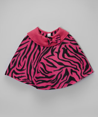 Hot Pink & Black Zebra Poncho - Infant, Toddler & Girls