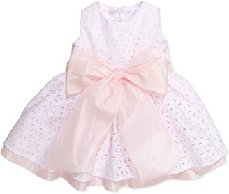Helena Taffeta Eyelet Cupcake Dress, White/Pink, 12-24 Months