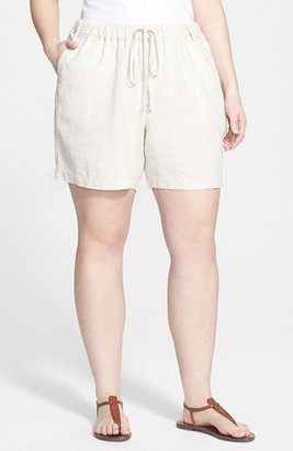 Caslon Drawstring Linen Shorts (Plus Size)