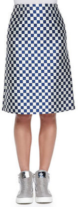 Marc by Marc Jacobs Checkerboard Jacquard A-Line Skirt
