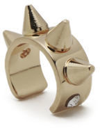 Maria Francesca Pepe Thin Earcuff with Spikes - Gold